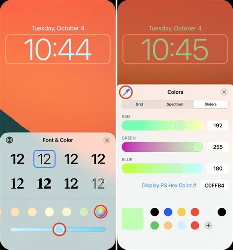 iPhone lock screen clock settings